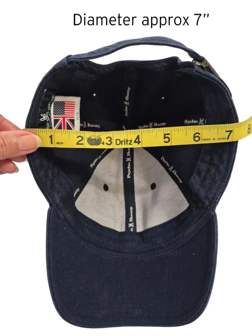 Psycho Bunny Navy Baseball Cap with Red Embroidered Logo OS